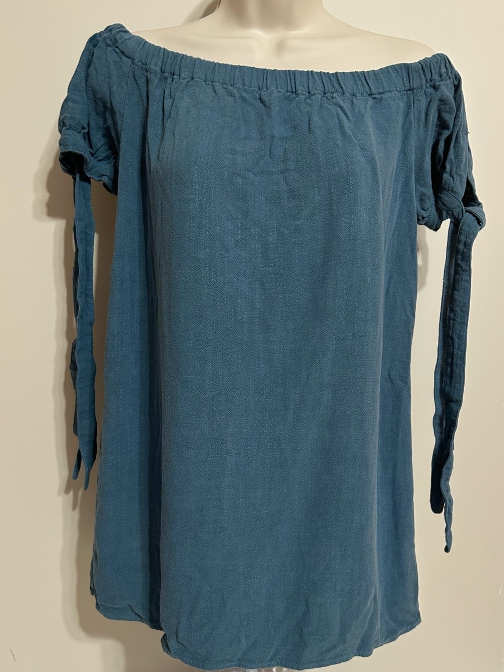 Lulu's Teal Off-the-Shoulder Tie Sleeve Tunic
